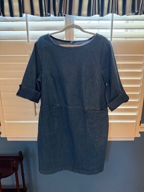 Boden Bluye Denim dress with exposed zipper - Size 14
